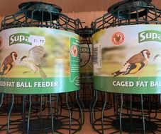 caged fat ball feeder
